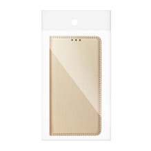 Atverčiamas dėklas, skirtas „Samsung A12 / M12 Smart Case Book“, auksinis Atverčiamas dėklas, skirtas „Samsung A12 / M12 Smart Case Book“, auksinis