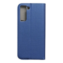 Atverčiamas dėklas, skirtas „Samsung S21 FE Smart Case Book“, tamsiai mėlynas