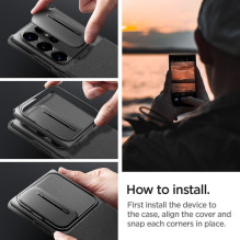 SPIGEN Optik Armor dėklas SAMSUNG S24 ULTRA, juodas SPIGEN Optik Armor dėklas SAMSUNG S24 ULTRA, juodas