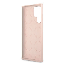 Guess Samsung Samsung S22 Ultra Silicone Metal Logo Case Pink