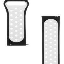 Taktinis 22 mm dvigubas silikoninis laikrodžio dirželis ir apyrankė, juodai balta Taktinis 22 mm dvigubas silikoninis laikrodžio dirželis ir apyrankė, juodai balta