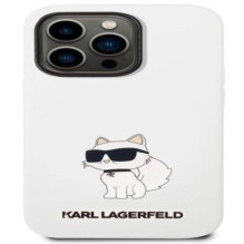 Karl Lagerfeld Apple iPhone 14 Pro Liquid Silicone Choupette NFT Case White