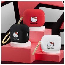 „Hello Kitty“ „Apple Airpods Pro“ silikoninis 3D kačiuko galvutės dėklas, baltas „Hello Kitty“ „Apple Airpods Pro“ silikoninis 3D kačiuko galvutės dėklas, baltas