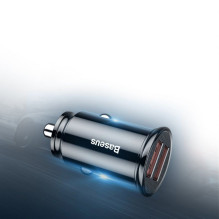 Baseus Baseus Circular smart car charger 2x USB QC3.0 Quick Charge 3.0 SCP AFC 30W black (CCALL-YD01)