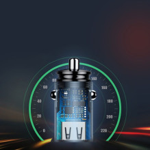 Baseus Baseus Circular smart car charger 2x USB QC3.0 Quick Charge 3.0 SCP AFC 30W black (CCALL-YD01)