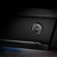 Baseus Baseus Circular smart car charger 2x USB QC3.0 Quick Charge 3.0 SCP AFC 30W black (CCALL-YD01)