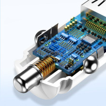 Baseus Baseus apvalus išmanusis automobilinis įkroviklis 2x USB QC3.0 greitas įkrovimas 3.0 SCP AFC 30W juodas (CCALL-YD