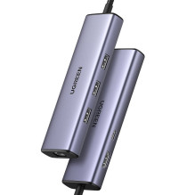 Ugreen HUB Ugreen CM512 15598 6in1 USB-C - 3x USB-A 3.0 / HDMI / RJ45 / USB-C PD - gray