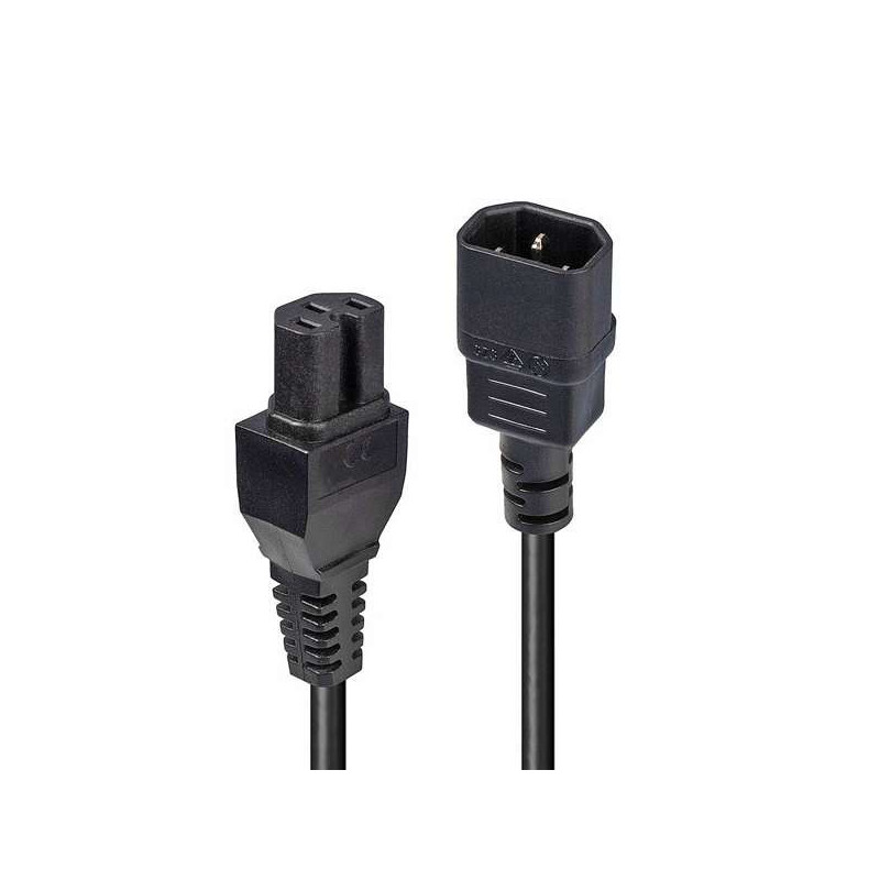 Energijos Laidas - Lindy 1m C14 į C15 Karšto Būvio 10A / 250V Juodas
