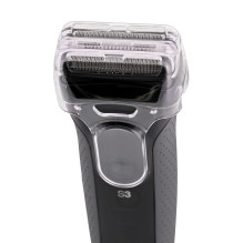 Braun Serie 3 3000S skustuvas su tinkleliu, pilkas