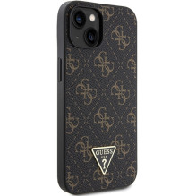 Guess 4G Triangle Metal Logo Case for iPhone 14 / 15 / 13 - Black