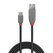 Adapteris - LINDY Anthra Line USB 3.2 Type C į A Adapterio Laidas, 10Gbps, 0.15 m, Juodas