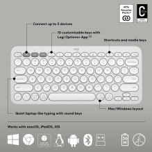 KEYBOARD +MOUSE COMBO PEBBLE 2 / WHITE 920-012240 LOGITECH