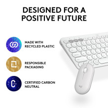KEYBOARD +MOUSE COMBO PEBBLE 2 / WHITE 920-012240 LOGITECH