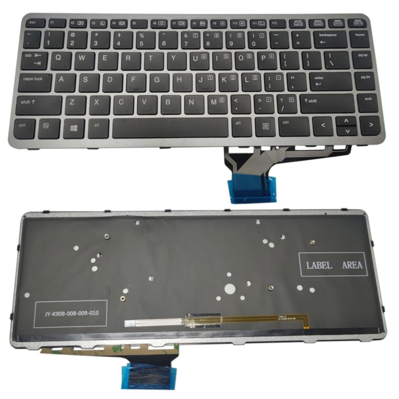 Keyboard - HP Folio 1040 Replacement Backlit Keyboard (Folio 1040 G1 / G2, Black / Silver)