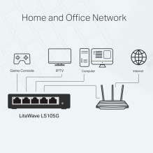 TP-Link 5 prievadų 10 / 100 / 1000 Mbps darbalaukio tinklo komutatorius TP-Link 5 prievadų 10 / 100 / 1000 Mbps darbalaukio tinklo komutatorius