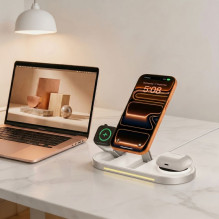 Tech-Protect A51 MagSafe 3-in-1 25W QI2.2 Wireless Charger - White