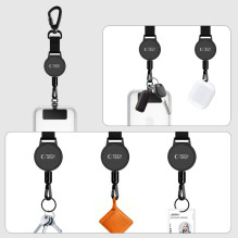 Tech-Protect UrbanLoop Anti-Theft Phone Holder with Retractable Lanyard - Black