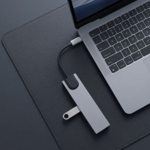 Tech-Protect HB09 USB hub 8in1 TYPE-C + USB-A 3.0 + USB-C 3.0 + HDMI 4K 60HZ + SD / TF + PD100W + RJ45 1000 MB / S - gra
