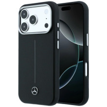 „Mercedes“ odinis pusiau apvyniojamas „Iconic Line MagSafe“ dėklas, skirtas „iPhone 17 Pro“ – juodas