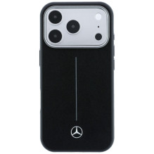 „Mercedes“ odinis pusiau apvyniojamas „Iconic Line MagSafe“ dėklas, skirtas „iPhone 17 Pro“ – juodas