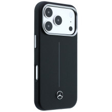 „Mercedes“ odinis pusiau apvyniojamas „Iconic Line MagSafe“ dėklas, skirtas „iPhone 17 Pro“ – juodas