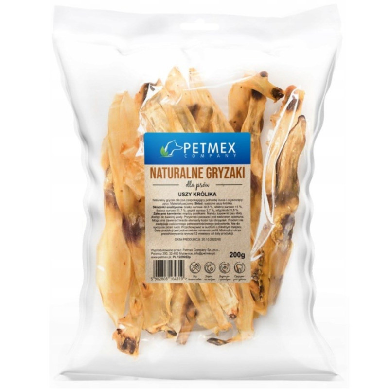 PETMEX triušio ausys - šunų skanėstas - 200 g
