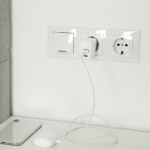 Maitinimo Adapteris - Qoltec 51825 GaN 45W Įkroviklis USB-C PD, USB QC 3.0, Baltas Maitinimo Adapteris - Qoltec 51825 GaN 45W Įkroviklis USB-C PD, USB QC 3.0, Baltas