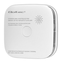 Dūmų detektorius - Qoltec 52579 Bevielis Dūmų Jutiklis Wi-Fi 10 Metų Jutiklio Gyvenimas 85dB Signalas Baltas Dūmų detektorius - Qoltec 52579 Bevielis Dūmų Jutiklis Wi-Fi 10 Metų Jutiklio Gyvenimas 85dB Signalas Baltas