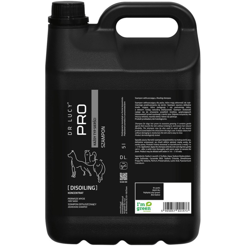 DR LUCY - PRO DISOILING 5 L - DEGREASING SHAMPOO FOR DOGS