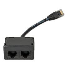 RJ45-splitter 1xRJ45 male / 15cm cable / 2xRJ45 female RJ45-splitter 1xRJ45 male / 15cm cable / 2xRJ45 female