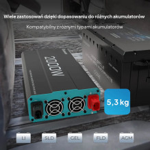 Przetwornica napięcia Renogy 2000W 12V Przetwornica napięcia Renogy 2000W 12V