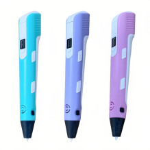 iLike 3D Pen-3 with LCD display and 10 stencils Blue + Plastic set: 20 colors of 10 meters 200 meters Blue