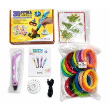 iLike 3D Pen-3 with LCD display and 10 stencils Blue + Plastic set: 20 colors of 10 meters 200 meters Blue