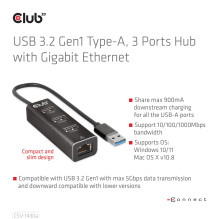 Įvesties / išvesties šakotuvas USB3.2 3 prievadų / CSV-1430A CLUB3D Įvesties / išvesties šakotuvas USB3.2 3 prievadų / CSV-1430A CLUB3D