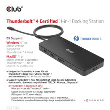 NB ACC įkrovimo stotelė 11IN1 / THUNDERBOLT CSV-1581 CLUB3D NB ACC įkrovimo stotelė 11IN1 / THUNDERBOLT CSV-1581 CLUB3D