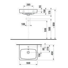 Praustuvė JIKA LYRA PLUS H810381, 550×450 mm