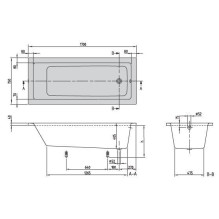 BATHTUB TARGA PLUS 1700X750 BATHTUB TARGA PLUS 1700X750