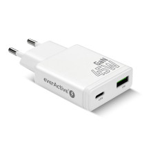 Įkroviklis - everActive SC-460Q 45W USB &amp; USB-C Greitas Įkroviklis, Balta