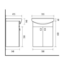 WASHBASIN CABINET SA55-11 SONOMA