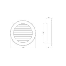GRILLE VENTILATION D125, WHITE GRILLE VENTILATION D125, WHITE