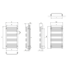 TOWEL DRYER EL ANNO 900X500 SPARKLING GR TOWEL DRYER EL ANNO 900X500 SPARKLING GR