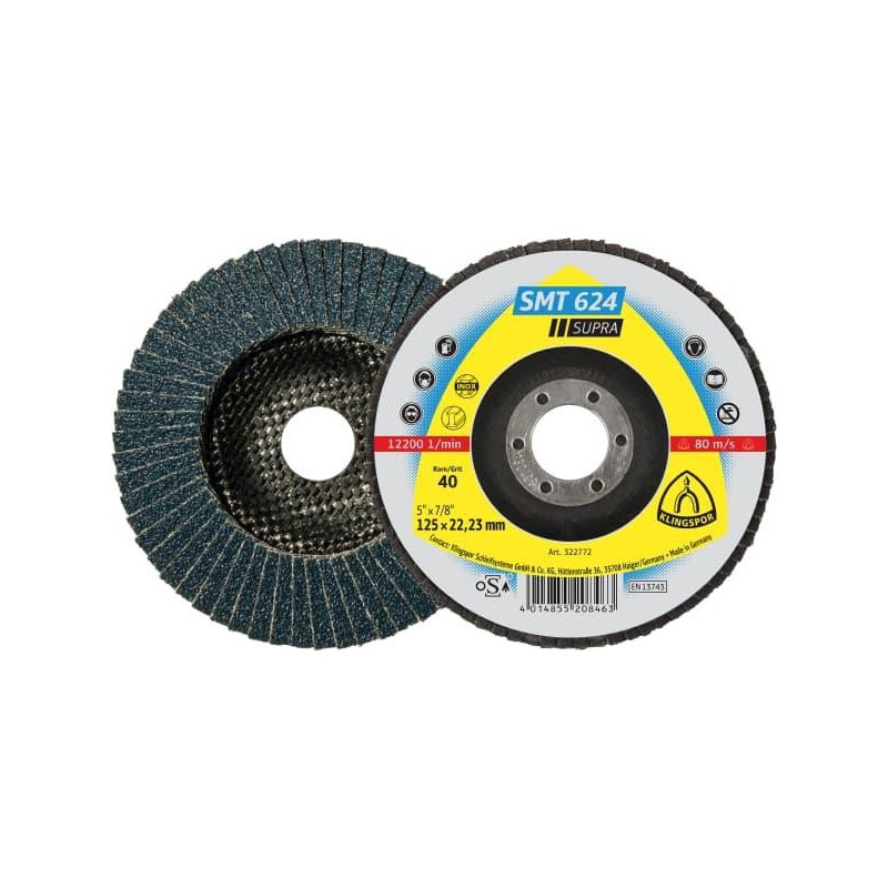 Žiedlapinis šlifavimo diskas Klingspor 180 x 22.23 mm 60