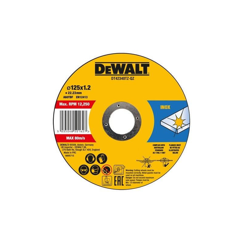Metalo pjovimo diskas DeWalt 10 vnt DT42340TZ-QZ 125 x 1,2mm