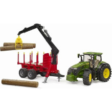Komplektas Bruder John Deere 7R 350 With Forest Trailer Komplektas Bruder John Deere 7R 350 With Forest Trailer
