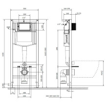 Hanging toilet set Cersanit, 15.2 cm x 68.2 cm Hanging toilet set Cersanit, 15.2 cm x 68.2 cm