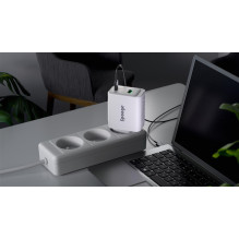 Adapter Sponge C3 65W GaN, USB-C / USB-A, white
