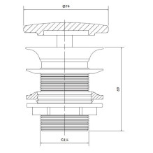 VALV FOR BASIN WITHOUT OVERFLOW CERSANIT VALV FOR BASIN WITHOUT OVERFLOW CERSANIT