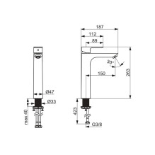 WASHBASIN FAUCET HIGH ORAS LINEA WASHBASIN FAUCET HIGH ORAS LINEA
