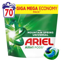 Skalbimo kapsulės ariel all-in-1 pods mountain spring 70 vnt Skalbimo kapsulės ariel all-in-1 pods mountain spring 70 vnt